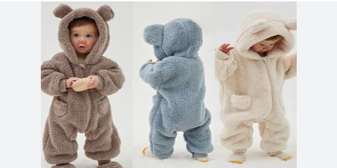 Adorable Bear Design Long Sleeve Baby Jumpsuit - Perfect for Playtime and Cuddles